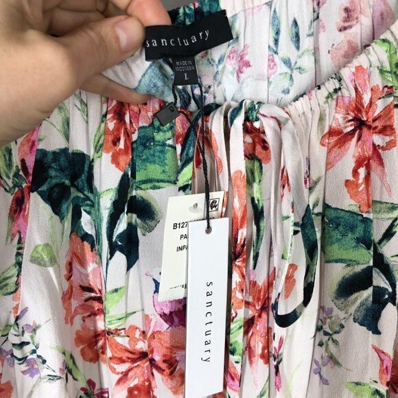 Nwt ANTHRO SANCTUARY Paradise Short Sleeve Off the Shoulder Blouse Top Sz L - Picture 7 of 8